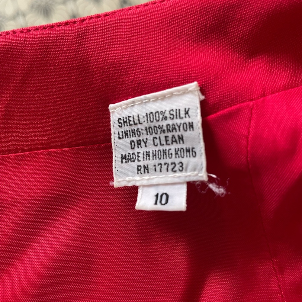 Albert Nipon Size 10 Silk 2 Piece Skirt Fitted Re… - image 5